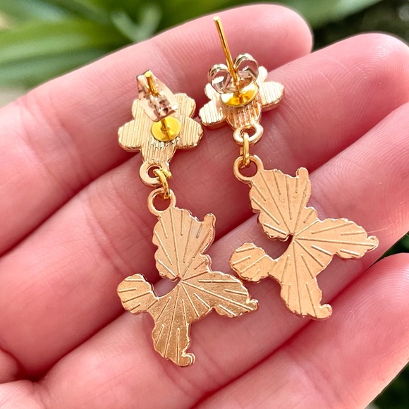 Floral Dog Dangle Earrings - Picture 4 of 4